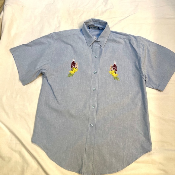 Texas Aggies Wildflower Embroidery Chambray Shirt Size M - Picture 4 of 11